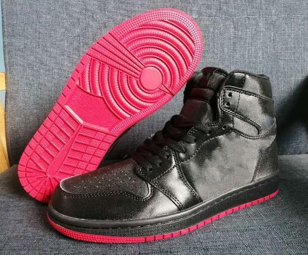 

2019 new arrival 1s black leather red sole women men sneakers trainers size 36-47