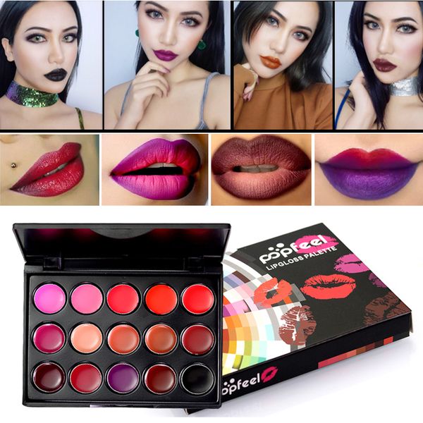 

popfeel matte lipstick palette mapallete waterproof moisturizer lip cream smooth makeup lasting lip stick set batom maquiagem