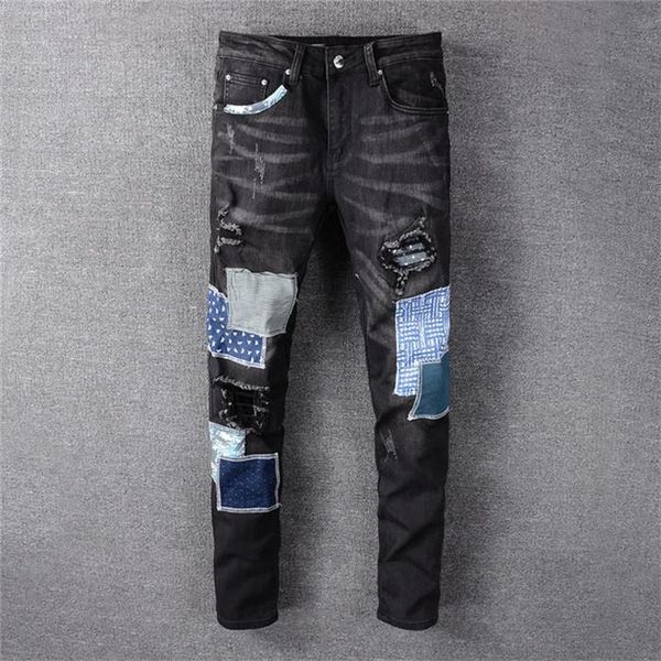 

brand new fashion mens designer jeans mens distressed mens jeans casual trousers designer slim skinny pants, Blue