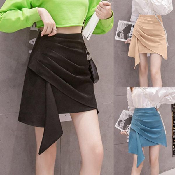 

new arrival women's skirt high waist slim casual summer pencil mini skirt women clothes solid casual base, Black