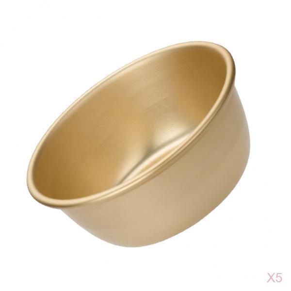 

set of 5 nickel golden plated aluminum traditional bowls for korean rice