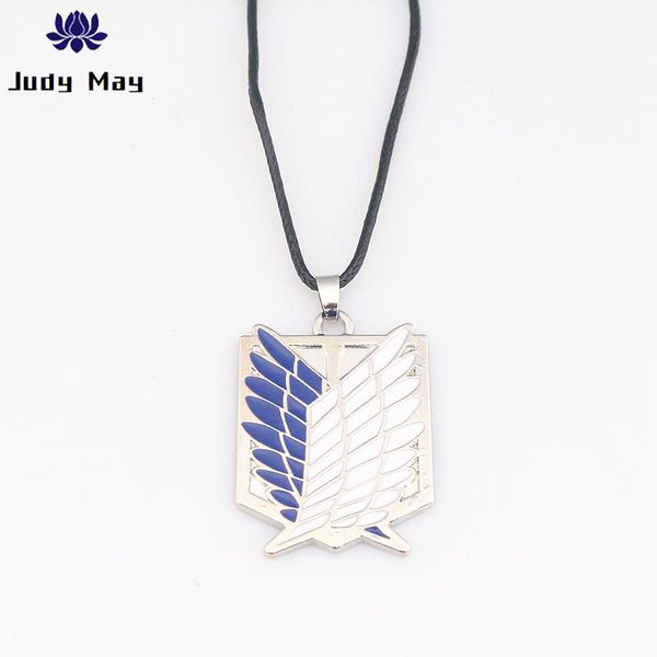

metal anime attack titanium necklace attack giant cosplay shell necklace survey wings jewelry gift, Silver