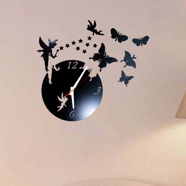 

diy wall clock watch home modern decoration 3d crystal mirror art sticker decals