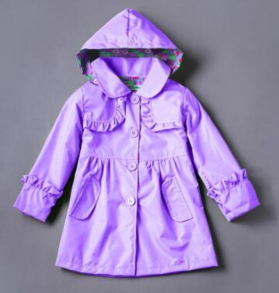 

мода стиль младенца непромокаемый плащ водонепроницаемый полиэстер дождевики девушки ветрозащитный пончо студент дождевик, Blue;gray