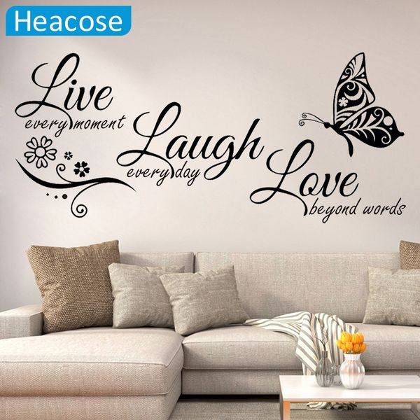 

live laugh love butterfly flower wall art sticker modern wall decals quotes vinyls stickers stickers home decor living room