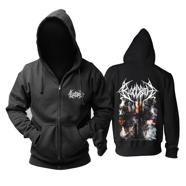 

3 designs bloodbath zipper sweatshirt rock shell jacket black hoodies punk heavy metal sudadera demon death fleece