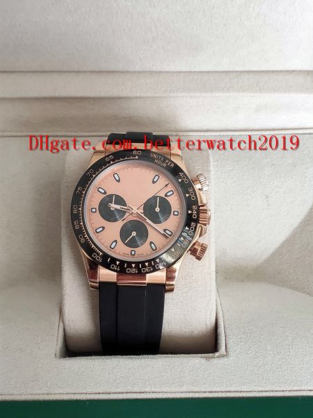

2019 new selling quality mensports folding watch 40mm ceramic bezel everose rose gold 116515ln chronograph mechanical automat black rubber, Slivery;brown