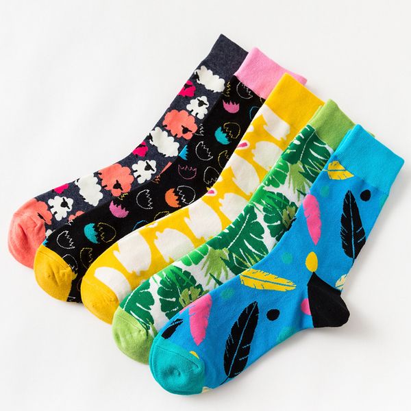 

men and women color high tide socks easter egg series interesting socks personality funny socks, Black;white