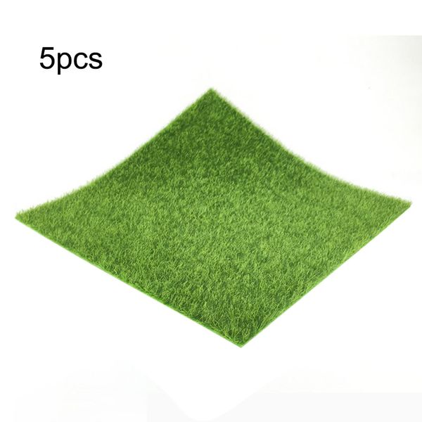 

5pcs 15cm artificial grass mat green artificial lawns turf carpets fake sod home garden moss for home floor wedding decoration