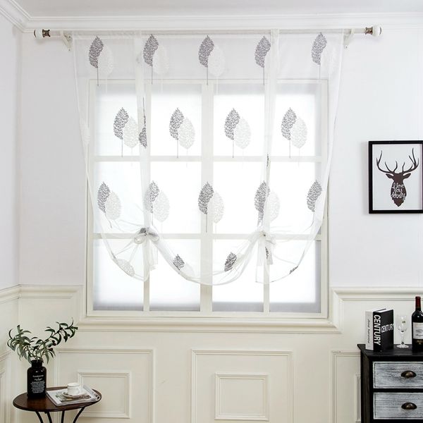 

two-tone eucalyptus sheer floral design kitchen short kitchen curtains roman blinds door modern tulle fabrics valance