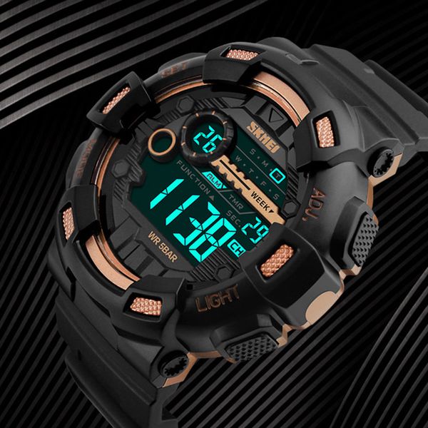 

fashion men's sport watches chrono countdown men waterproof digital watch man clock male relogio masculino skmei 2018, Slivery;brown