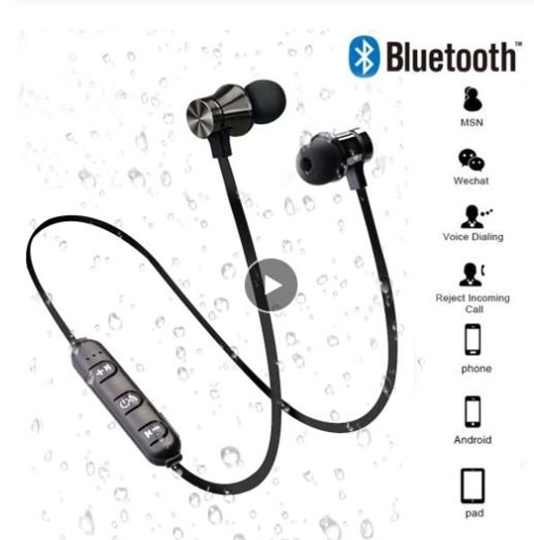

sales new magnetic wireless bluetooth earphone stereo sports waterproof earbuds wireless in-ear headset with mic for iphone 7 samsung