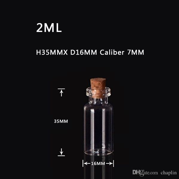 

2мл 16x35x7mm крошечные empty очистить пробка стеклянные бутылки флаконы с пробок для diy, искусств, ремесел, украшения, сувениры партии