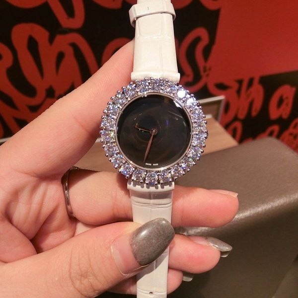 

wristwatches women watches automatic movement 316l watchcase with crystal leather band party wedding, Slivery;brown