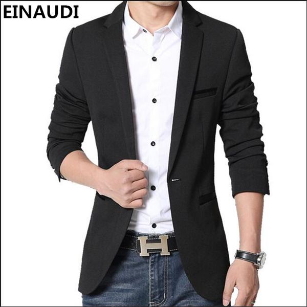 

einaudi 2017 men's fashion casual slim fit suit jacket solid color masculine blazer m-5xl, White;black