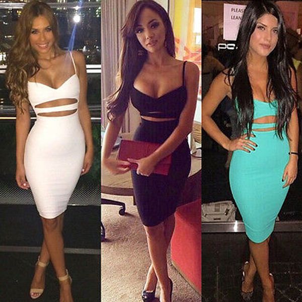

сексуальное платье club wear женщины vestidos лето без рукавов bodycon платье хлопок черный белый midi карандаш бинты платья партии, Black;gray