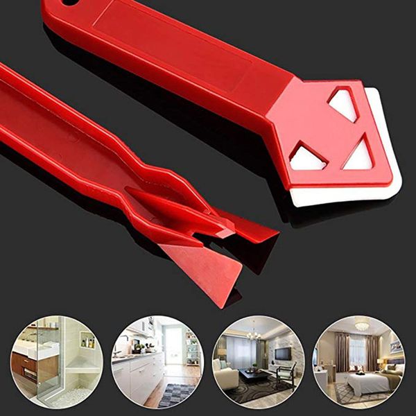 

2pcs glass silicone cement scraper floor cleaning tool dirt tile spatula finishing putty sealant caulking glue shovel squeegee