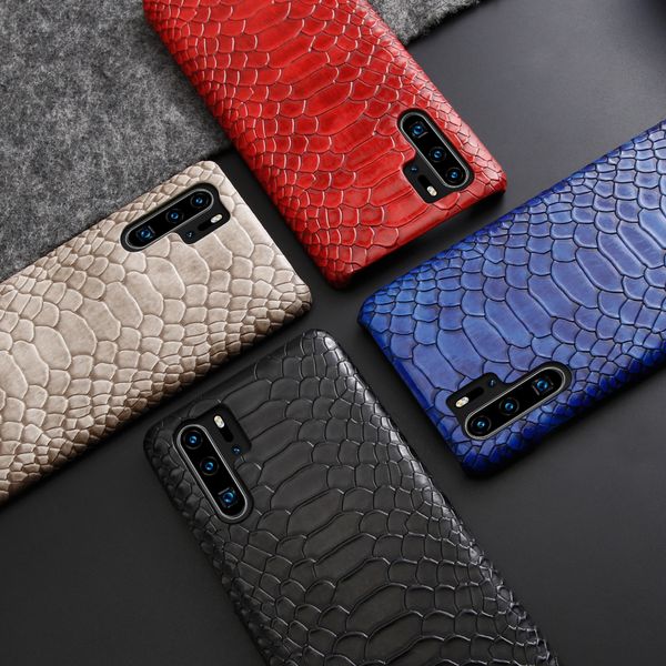 

luxury snake skin leather case for huawei p30 mate 20 p20 pro lite shockproof hard back cover for huawei p30 nova 4e 3e