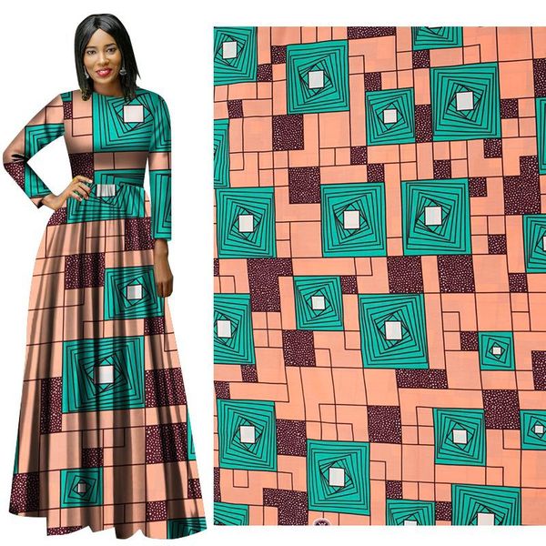 Neuer afrikanischer wahrer Wachsstoff mit geometrischem Muster, Baumwolle, echtes Wachs, afrikanischer Stoff für Partykleid