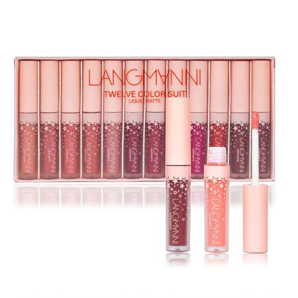

matte liquid lipstick makeup lip kit lip gloss moisturizing lasting waterproof lipstick 12pcs