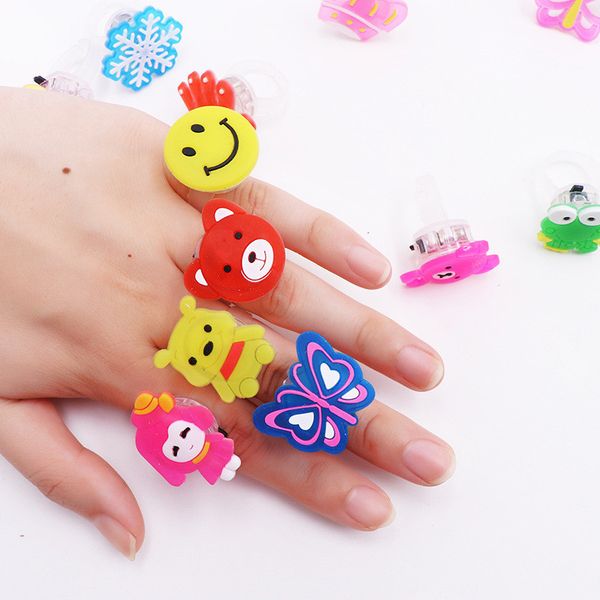 

glowing flash rings child luminous toys for kids cartoon led finger light flashing toys baby girl birthday gift