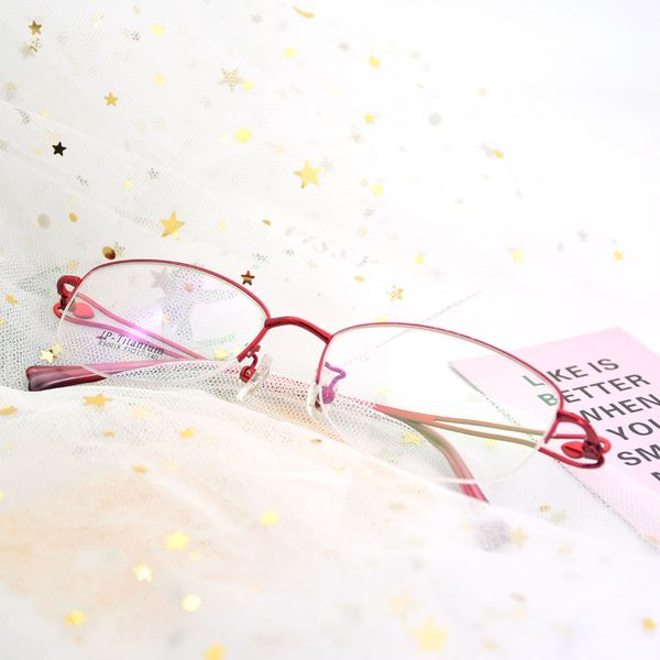 

new fashionable high-end exquisite goddess myopia presbyopia glasses frame ultra-light white collar half-frame glasses, Black