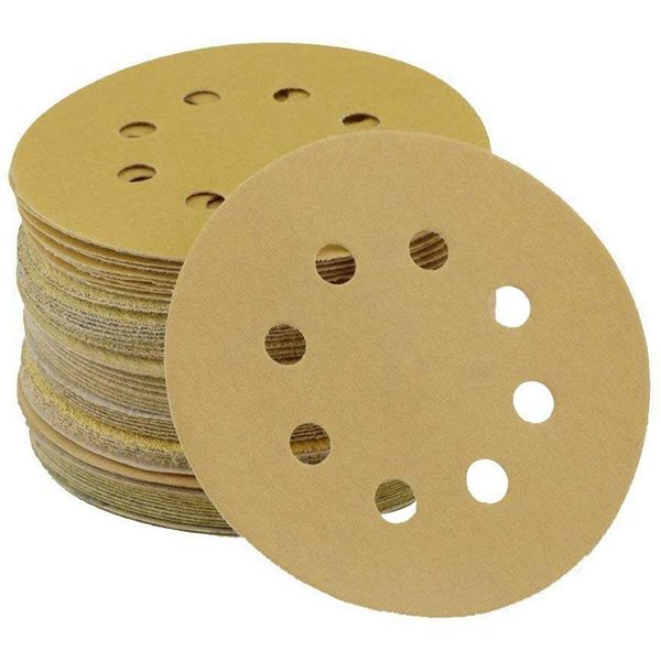 

96pcs 5 inch 8 holes round detail sander sandpaper sanding paper dustless hook 60/80/120/150/ 220/320/400/600 grits