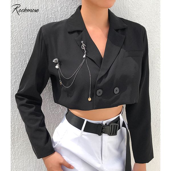 

rockmore черная корея harajuku женская куртка с длинным рукавом с пуговицами осень уличная одежда укороченные пальто женские куртки, Black;brown
