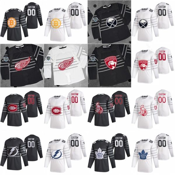 

2020 all star david pastrnak hockey jersey tuukka rask jack eichel shea weber victor hedman anthony duclair frederik andersen auston matthew, Black;red