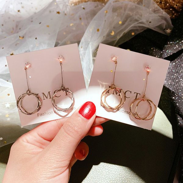 

golden silver color round drop earrings for women elegant geometric korean style earrings wedding party brincos