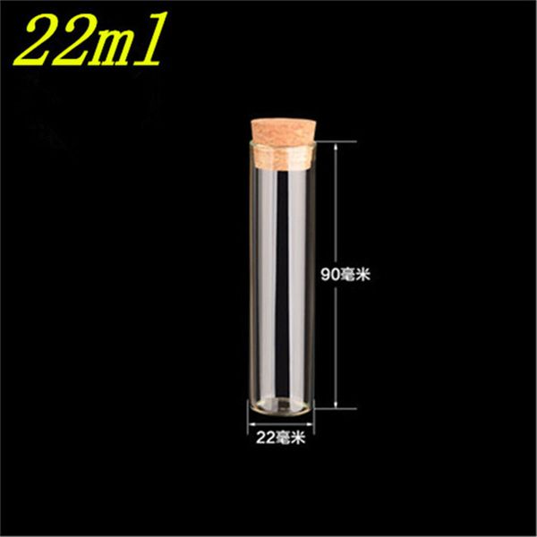

22*90mm 22ml empty glass transparent clear bottles with cork ser glass vials jars packaging bottles test tube 100pcs/lot