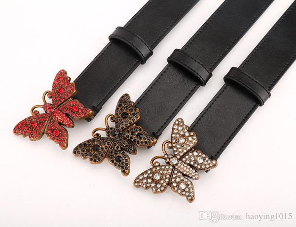 

designer belts new womens black belt genuine leather famous belts pure color belt butterfly pattern buckle belt sale, Black;brown