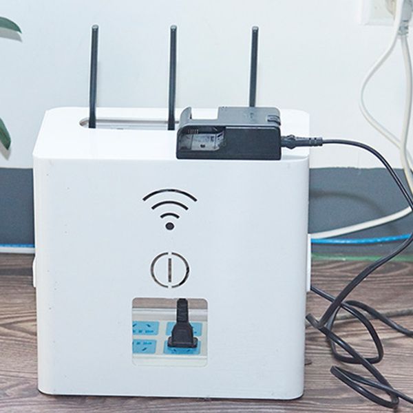 

1 шт. wi-fi маршрутизатор организатор многофункциональный пластиковый материал настольный органайзер кабель управления box для настольного д