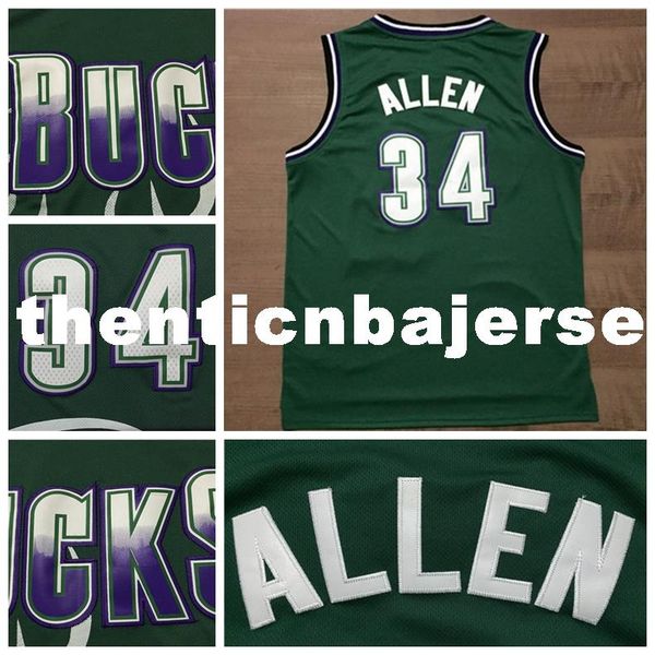 

ray allen jersey, #34 allen green retro retro basketball jerseys,embroider logos, size:s-xxl ncaa college, Black;blue