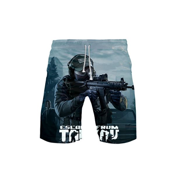 

frdun 2019 3d escape from tarkov print male summer casual beach shorts 2019 casual male 3d board shorts plus size, White;black