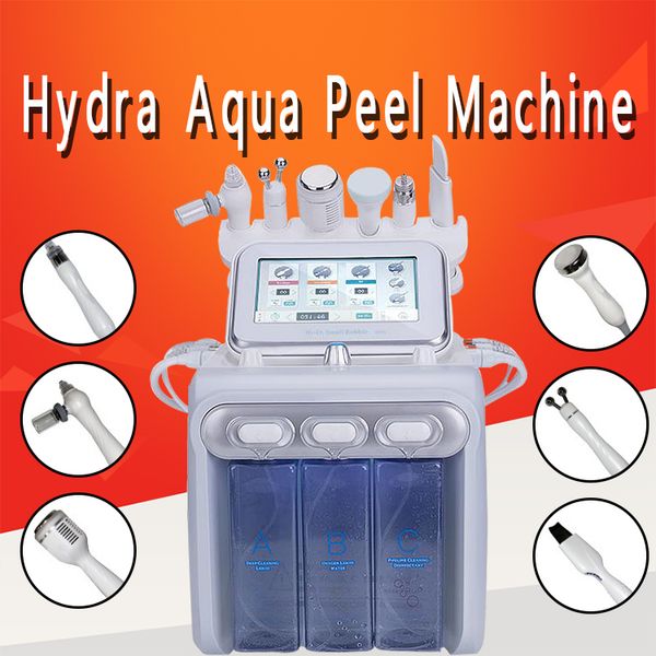 

new 6in1 h2-o2 hydra dermabrasion aqua peel rf bio-lifting spa facial hydro water microdermabrasion facial machine cold hammer oxygen spray, Black;white
