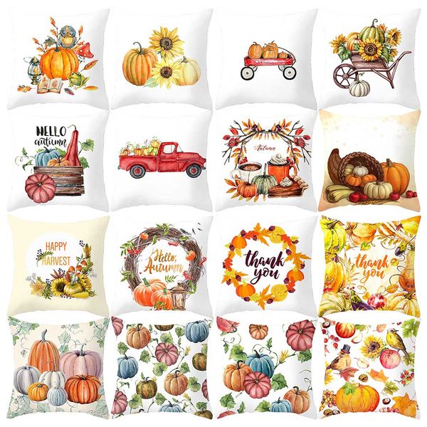 

throw pillow case covers fall halloween pumpkin pillow case waist throw cushion cover sofa home decor #c