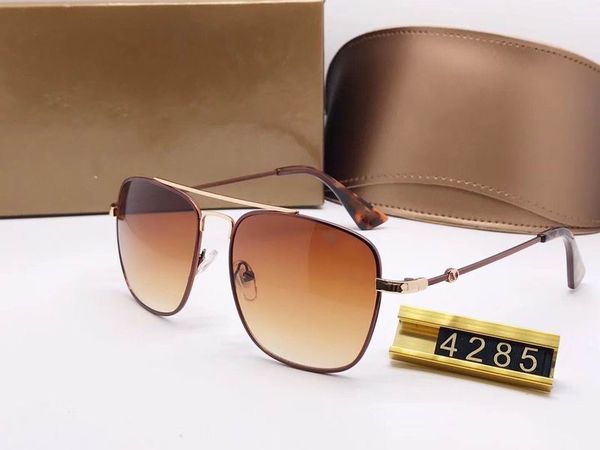 

2019 uv400 protection metal frame square brown lenses fashion designer summer men women sunglasses with box and dastbag, White;black