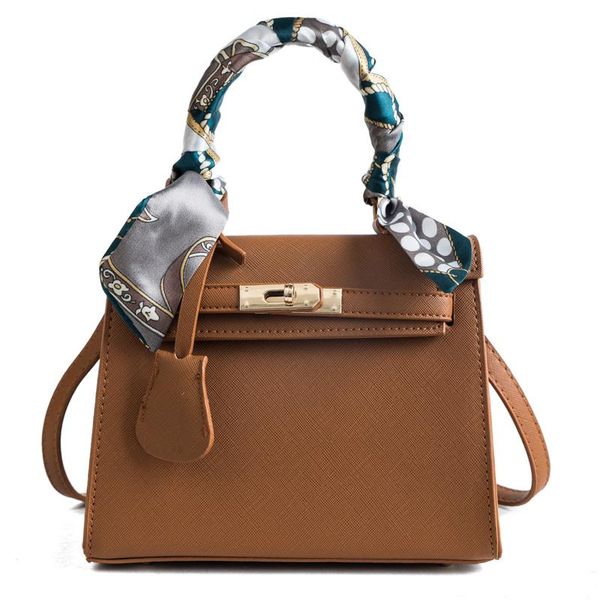 

fashion crossbody bags for women new palm pattern silk scarf hand shoulder pu leather bags casual banquet travel lady handbags