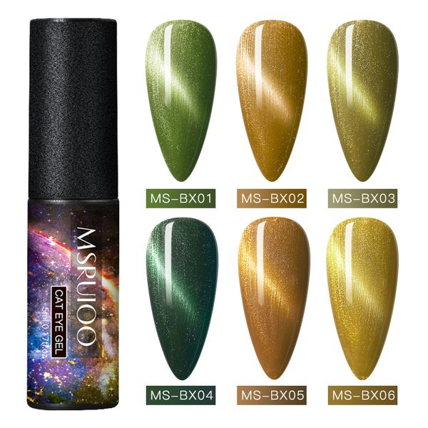 

msruioo 5ml blinking cat eye gel nail polish soak off nail art gel polish magnicure green cat eye uv varnish, Red;pink