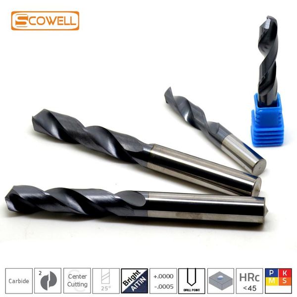 

micro grain solid tungsten carbide cnc twist drill bits hrc45,carbide drill bits for metal working machine center