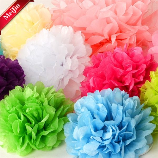 

15/20cm tissue paper pom poms paper flower ball pompom for home garden birthday wedding car decoration artificial flowers 5z