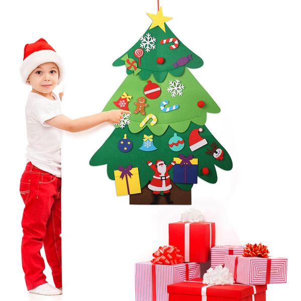 

2019 christmas hanging ornament santa claus/elk fake tree hanging pendant festive party wall christmas holiday decoration