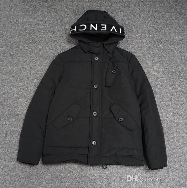 

2019 winter new fashion mens luxury designer luxury jacket coat upset giv letters embroidery hooded jacket ~ hooded jacket, Black;brown