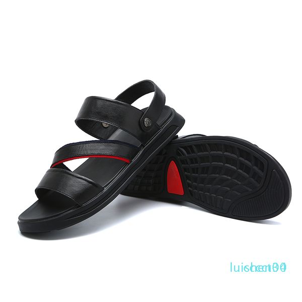 

zero more beach sandals slip on sandals for men solid black men sandalias classic summer split leather l30