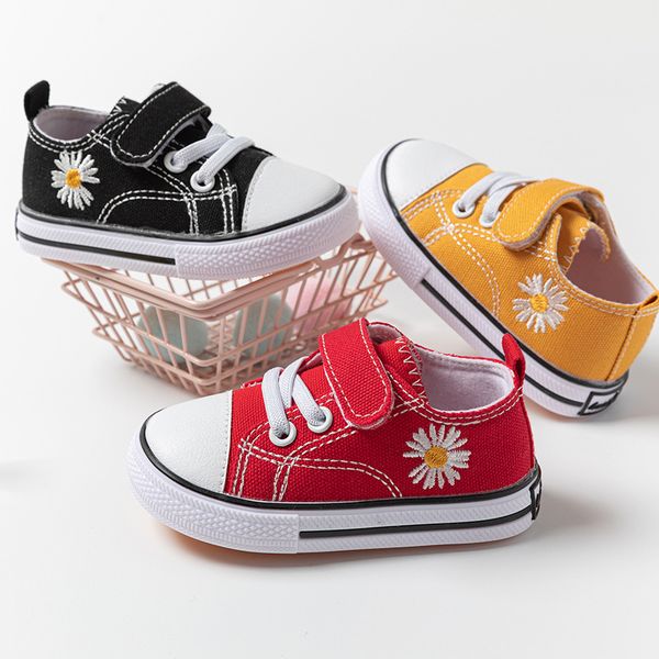 

children 's canvas shoes korean -style new casual sneakers for boys and girls, Black