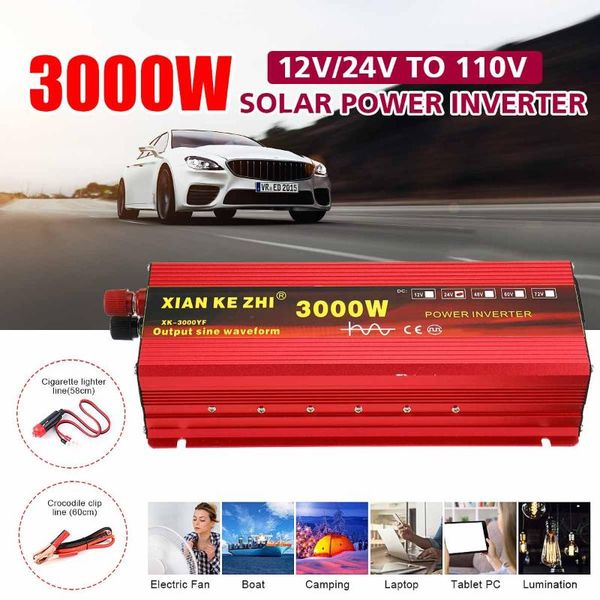 

3000w dc12v к 110v led car power inverter конвертер зарядное устройство dual usb трансформатор напряжения модифицированная синусоида