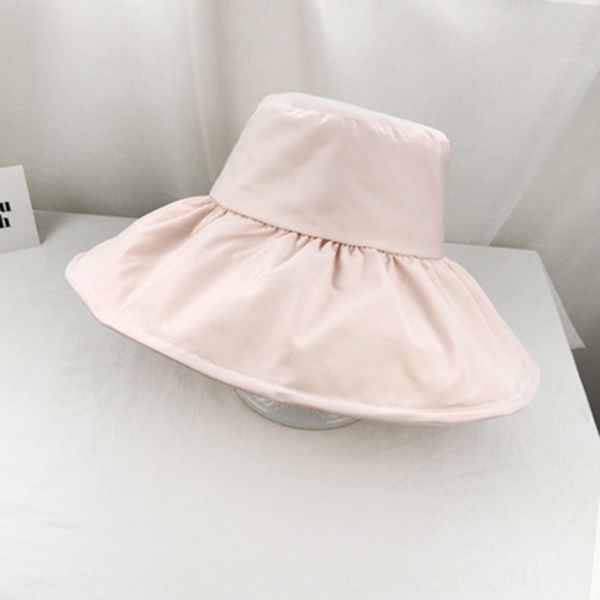 

iisq4 bucket bucket sunshade fisherman female summer fisherman hat fashionable all-match casual literary and artistic big eaves foldable ba, Blue;gray