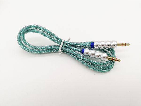 

1 м / 3 фута od 3.0 3,5 мм мигающий кабель перл штекер между мужчинами aux аудио кабель 20