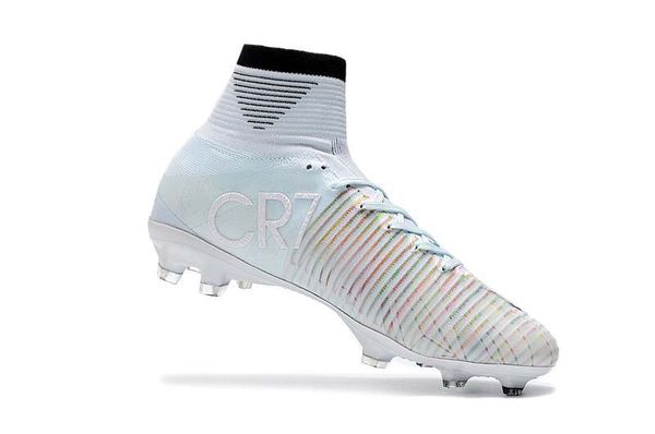 

2019 mens/woman/kids football boots superfly v tf/ic/fg cr7 white soccer shoes